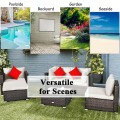 6 Pieces Patio Rattan Furniture Set with Sectional Cushion - Gallery View 60 of 62