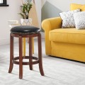 Bistro Leather Padded  Backless Swivel Bar stool - Gallery View 1 of 9