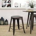 Set of 4 Industrial Metal Counter Stool Dining Chairs with Removable Backrest - Gallery View 17 of 23