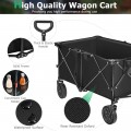 Outdoor Folding Wagon Cart with Adjustable Handle and Universal Wheels - Gallery View 5 of 45