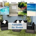6 Pieces Patio Rattan Furniture Set with Sectional Cushion - Gallery View 48 of 62