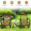 3 Pieces Patio Rattan Conversational Furniture Set - Gallery View 2 of 10