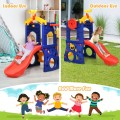 6-in-1 Freestanding Kids Slide with Basketball Hoop and Ring Toss - Gallery View 2 of 12