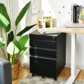 3-Drawer Mobile Convenient Filing Cabinet Stee with Lock - Gallery View 1 of 24