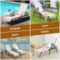 Adjustable Patio Chaise Folding Lounge Chair with Backrest - Gallery View 34 of 36