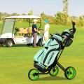 3 Wheel Folding Golf Push Cart with Brake Scoreboard Adjustable Handle - Gallery View 20 of 47