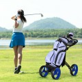 4 Wheel Golf Push Cart with Brake Scoreboard Adjustable Handle - Gallery View 37 of 48
