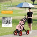 4 Wheel Golf Push Cart with Brake Scoreboard Adjustable Handle - Gallery View 10 of 48
