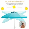 6.5 Feet Beach Umbrella with Sun Shade and Carry Bag without Weight Base - Gallery View 10 of 34