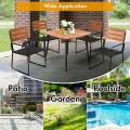 5 Pieces Outdoor Patio Dining Table Set Aluminium Frame - Gallery View 8 of 12