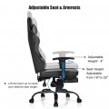 Massage Gaming Chair Recliner with Footrest and Adjustable Armrests for Home and Office