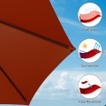 15 Feet Extra Large Patio Double Sided Umbrella with Crank and Base - Gallery View 46 of 48