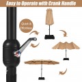 15 Feet Extra Large Patio Double Sided Umbrella with Crank and Base - Gallery View 10 of 48