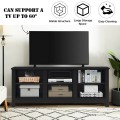 Universal Wooden TV Stand for TVs up to 60 Inch with 6 Open Shelves - Gallery View 14 of 24