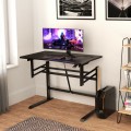 Pneumatic Height Adjustable Gaming Desk T Shaped Game Station with Power Strip Tray - Gallery View 1 of 12
