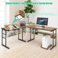 L-Shaped Computer Desk with Tiltable Tabletop - Gallery View 38 of 48