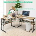 L-Shaped Computer Desk with Tiltable Tabletop - Gallery View 26 of 48