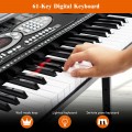 61 Key Electronic Piano with Lighted Keys Stand Bench Headphone - Gallery View 2 of 12