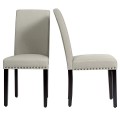 Set of 2 Fabric Upholstered Dining Chairs with Nailhead - Gallery View 45 of 58