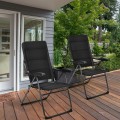 2 Pieces Outdoor Folding Patio Chairs with Adjustable Backrest for Bistro and Backyard