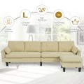 Reversible Sectional Sofa Couch L-Shaped Sofa Couch with Ottoman - Gallery View 5 of 36