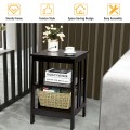 3-Tier Nightstand Sofa Side Table with Baffles and Round Corners - Gallery View 15 of 39