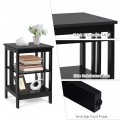 3-Tier Nightstand Sofa Side Table with Baffles and Round Corners - Gallery View 8 of 39