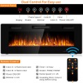 50 Inch Recessed Ultra Thin Electric Fireplace with Timer - Gallery View 5 of 13