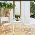 3 Pieces Patio Folding Bistro Set for Balcony or Outdoor Space - Gallery View 26 of 40