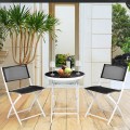 3 Pieces Patio Folding Bistro Set for Balcony or Outdoor Space - Gallery View 7 of 40
