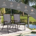 Set of 2 Patio Folding Sling Back Camping Deck Chairs - Gallery View 24 of 44