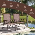 Set of 2 Patio Folding Sling Back Camping Deck Chairs - Gallery View 13 of 44