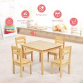 5 Pieces Kids Pine Wood Table Chair Set - Gallery View 11 of 33