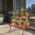 4 Tiers Wood Ladder Step Flower Pot Holder Plant Stand - Gallery View 1 of 12