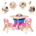 Kids Activity Table and Chair Set Play Furniture with Storage - Gallery View 16 of 34