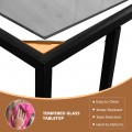 Sofa End Table Coffee Side Table with Glass Top - Gallery View 5 of 13
