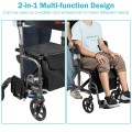 2-in-1 Adjustable Folding Handle Rollator Walker with Storage Space - Gallery View 21 of 35