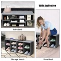 10-Cube Organizer Shoe Storage Bench with Cushion for Entryway - Gallery View 16 of 49