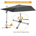 10 Feet 360° Tilt Aluminum Square Patio Umbrella without Weight Base - Gallery View 63 of 80