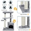 Cat Tree with Perch and Hanging Ball for Indoor Activity Play and Rest