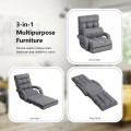 Folding Lazy Floor Chair Sofa with Armrests and Pillow - Gallery View 27 of 40