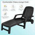 Adjustable Patio Sun Lounger with Weather Resistant Wheels - Gallery View 16 of 57
