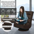 5-Position Folding Floor Gaming Chair with Tufted Back Support