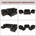 5 Pieces Patio Cushioned Rattan Furniture Set - Gallery View 69 of 71