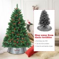 Galvanized Metal ChristmasTree Collar Skirt Ring Cover Decor - Gallery View 14 of 24