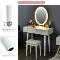 Touch Screen Vanity Makeup Table Stool Set with Lighted Mirror - Gallery View 36 of 36