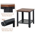 2-Tier Industrial End Table with Storage Shelf for Small Space - Gallery View 9 of 10