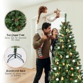 7 Feet Premium Hinged Artificial Christmas Tree with Pine Cones - Gallery View 2 of 12