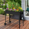 Elevated Planter Box on Wheels with Non-slip Legs and Storage Shelf - Gallery View 7 of 12