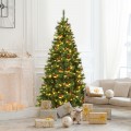 5/6/7 Feet Pre-lit Artificial Hinged Christmas Tree with LED Lights - Gallery View 21 of 30